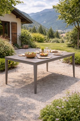 Silla famintás kerti asztal matt szürke-bézs