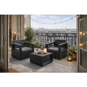 Balcony 2 személyes kerti bútor garnitúra szürke