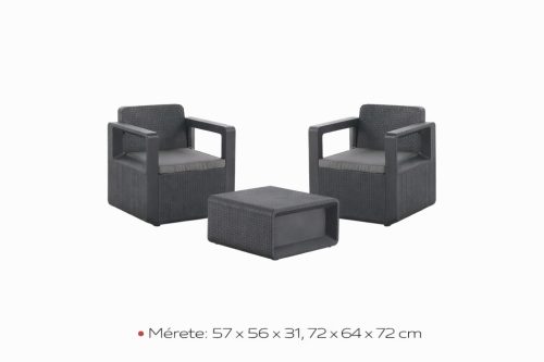 Balcony 2 személyes kerti bútor garnitúra szürke