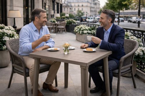 Descanso kerti asztal szürke-bézs