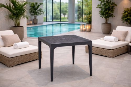 Light famintás kerti asztal szürke