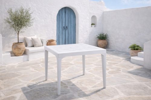 Conjunto famintás kerti asztal fehér