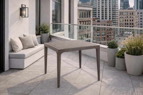 Extendable famintás kerti asztal bézs-szürke