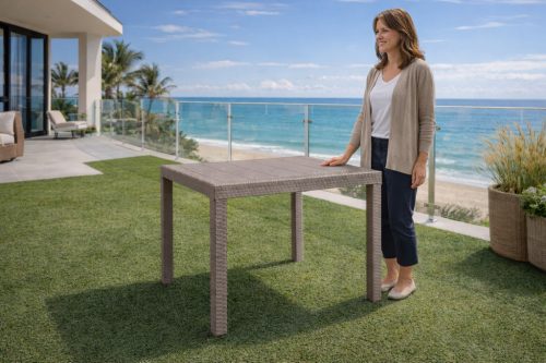 Förlangbar kert asztal bézs-szürke