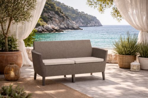 Clásica 2 személyes kert kanapé krém