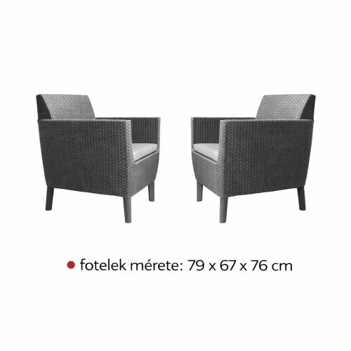 Gardina 2 személyes kerti fotel szett szürke