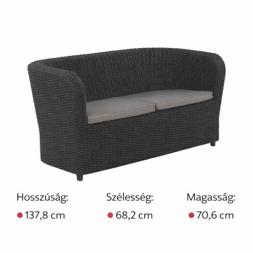 Naturalone 2 személy kerti kanapé szürke