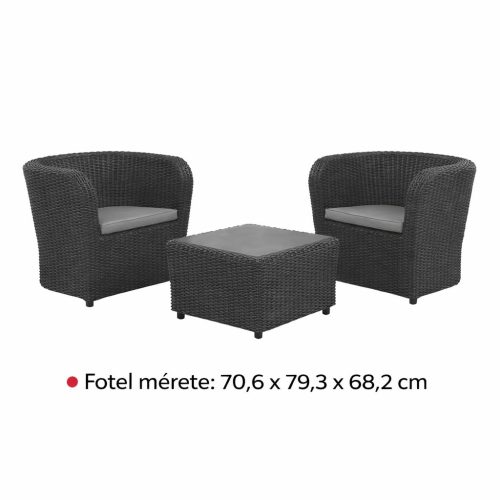 Ligera 2 személyes kerti fotel szett szürke