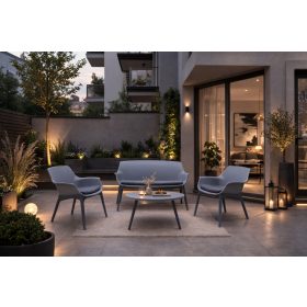 Veranda 4 személyes kerti bútor garnitúra szürke