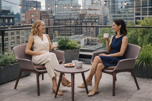 Tavolino 4 személyes kerti garnitúra bézs