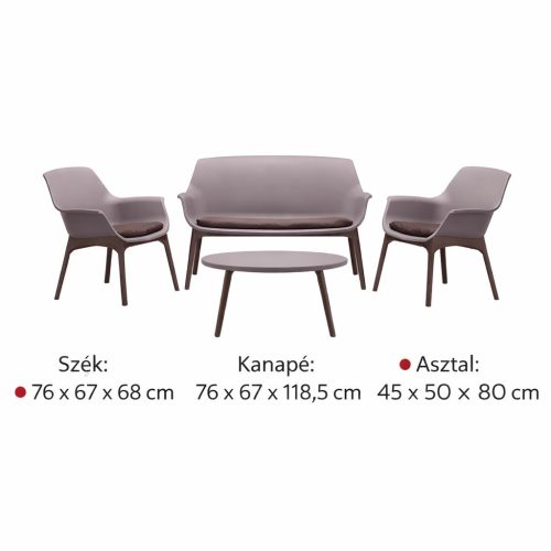 Tavolino 4 személyes kerti garnitúra bézs