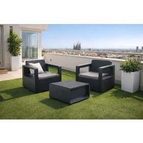 Solsing 2 személyes kert fotel szett szürke