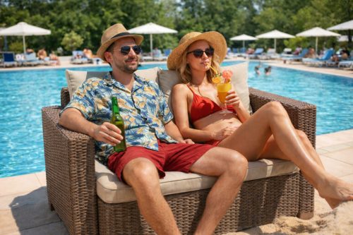 Estilo 2 személyes kerti kanapé krém