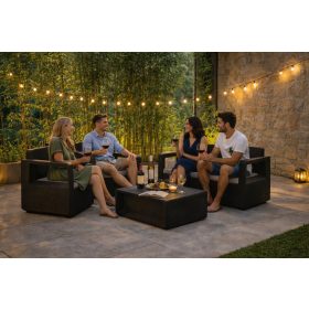 Solstol 4 személyes kerti bútor garnitúra szürke