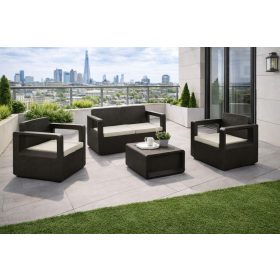 Chill 4 személyes kerti bútor garnitúra barna