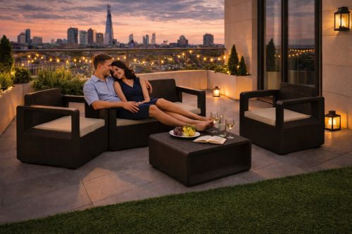 Chill 4 személyes kerti bútor garnitúra barna