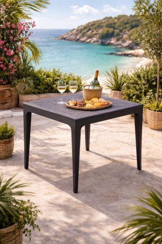 Utomhus famintás kerti asztal szürke