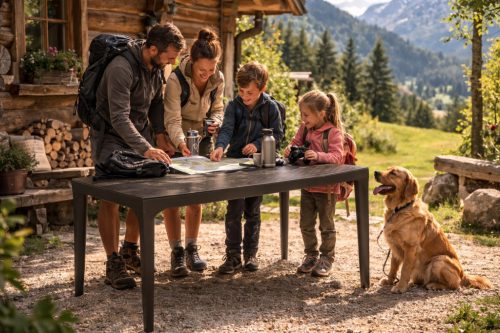Bord famintás kerti asztal szürke