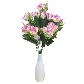   Canberra mű rózsa csokor 12 szálas művirág rózsaszín tarka