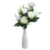 Jemen mű rózsa csokor 9 szálas művirág fehér színű