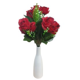   Santiago mű rózsa csokor 12 szálas művirág vörös rózsa